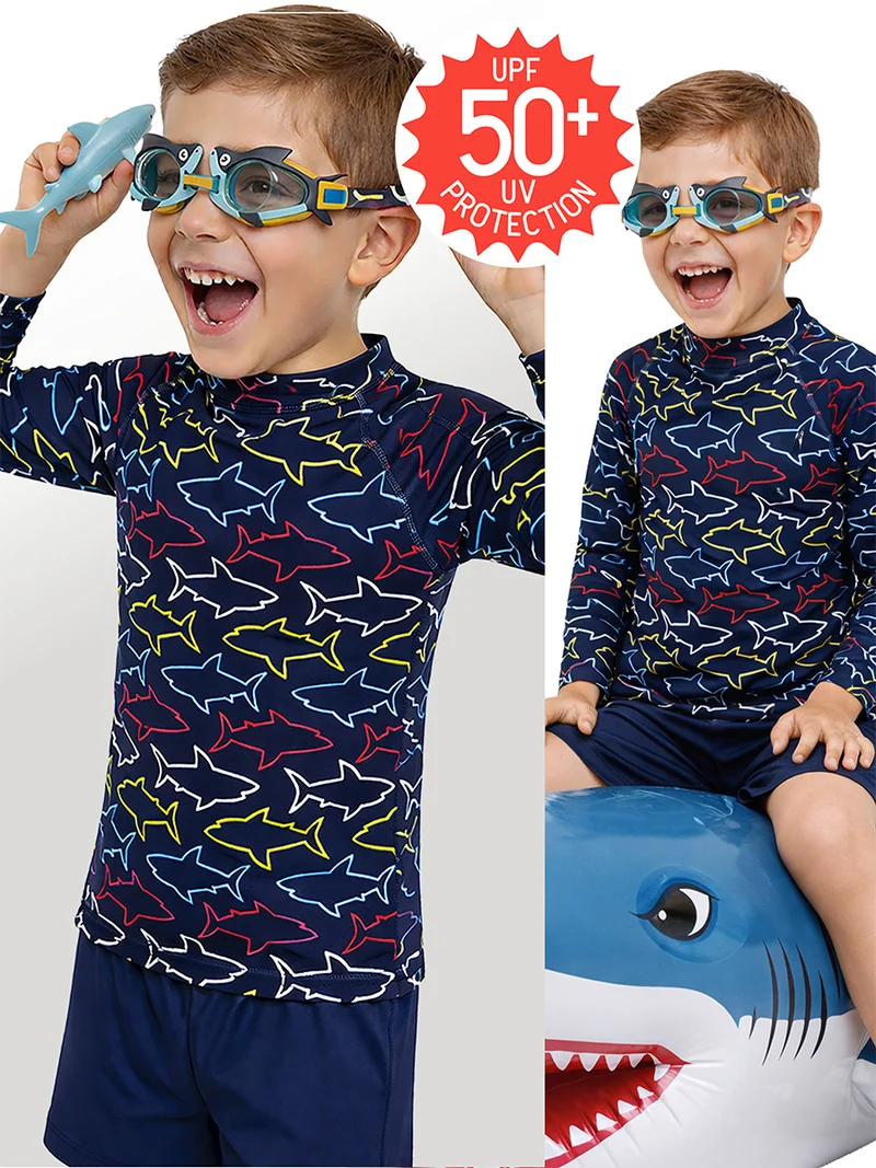 Denokids Boys Sunsafe Top UV Protection-Shark